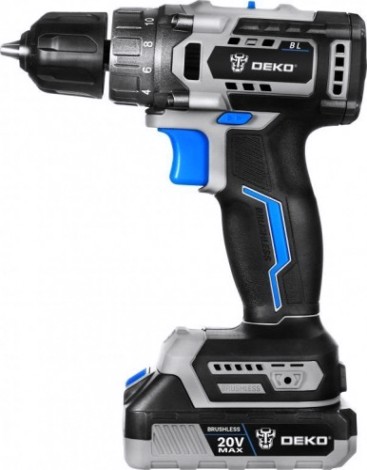 Дрель-шуруповерт аккумуляторная DEKO Sharker 20V 2*2.0Ah бесщеточная [063-4036]